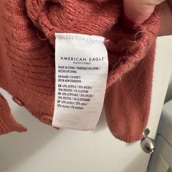 American Eagle Pink Boucle Cropped Cardigan Sweater - Picture 5 of 5